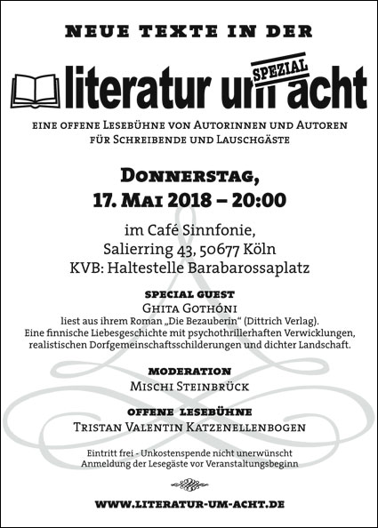 Literatur um 8 - 17.05.2018, Köln