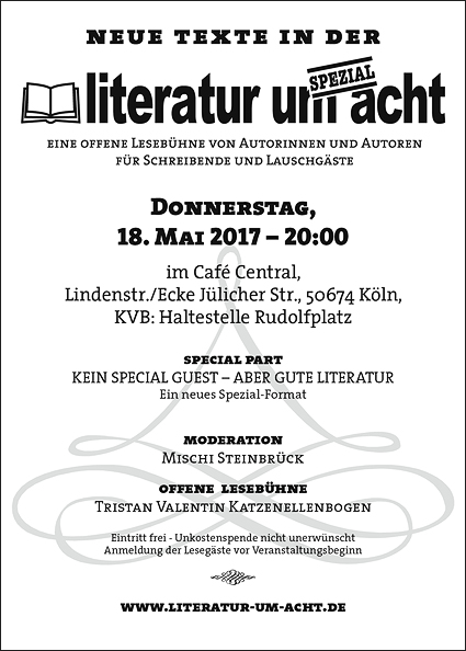 Literatur um 8 - 18.05.2017, Köln
